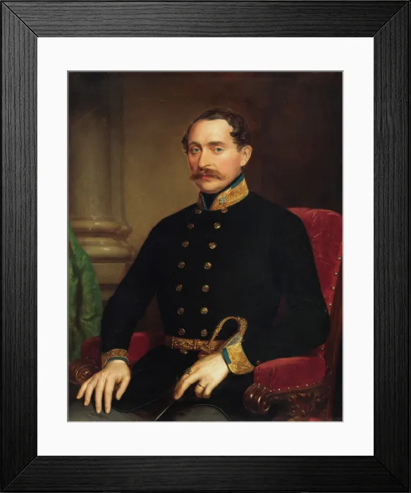 Framed Print : Portrait of an officer, 1854. Creator: Miklos Barabas Framed Print : Portrait of an officer, 1854. Creator: Miklos Barabas