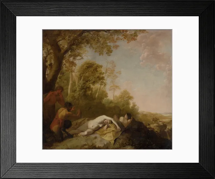 Framed Print : Sleeping Nymphs, 1650-1660. Creator: Dirck van der Lisse Framed Print : Sleeping Nymphs, 1650-1660. Creator: Dirck van der Lisse