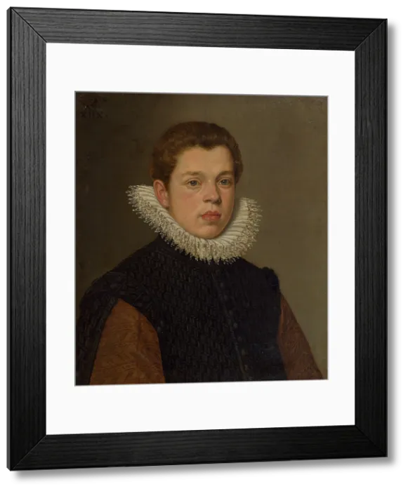 Framed Print : Portrait of a young man with a white ruff collar, c1600. Creator: Domenico Tintoretto Framed Print : Portrait of a young man with a white ruff collar, c1600. Creator: Domenico Tintoretto