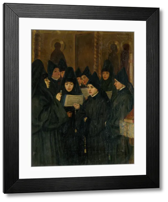 Framed Print : Nuns, 1893. Creator: Mikhail Nesterov Framed Print : Nuns, 1893. Creator: Mikhail Nesterov