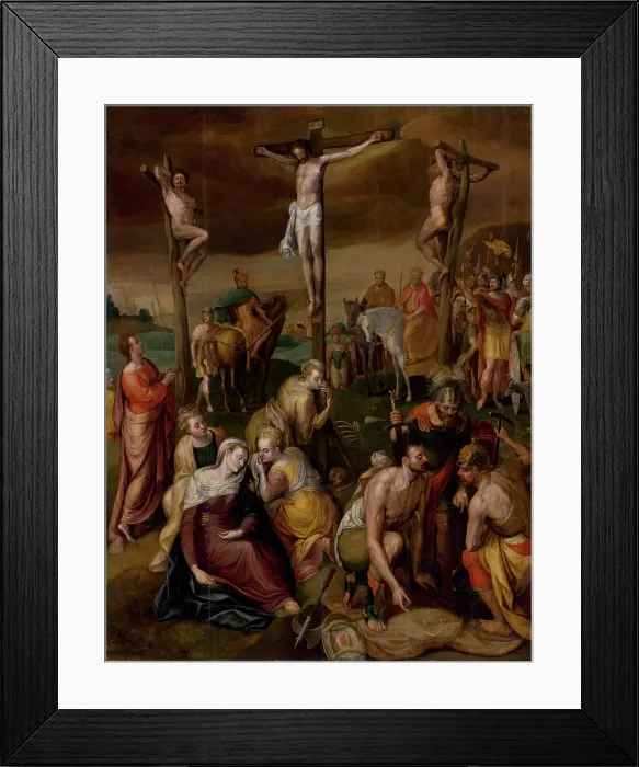 Framed Print : Crucifixion, 1560 - 1570. Creator: Circle of Frans Floris Framed Print : Crucifixion, 1560 - 1570. Creator: Circle of Frans Floris