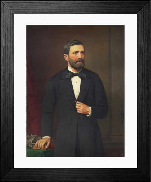 Framed Print : Portrait of a Man, 1890. Creator: Miklos Barabas Framed Print : Portrait of a Man, 1890. Creator: Miklos Barabas