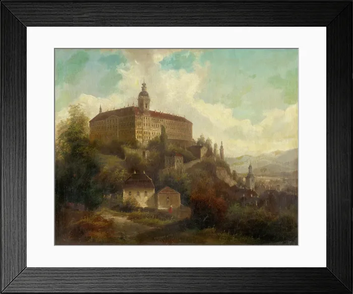 Framed Print : Landscape with castle, c1850. Creator: Johann Wilhelm Jankowski Framed Print : Landscape with castle, c1850. Creator: Johann Wilhelm Jankowski
