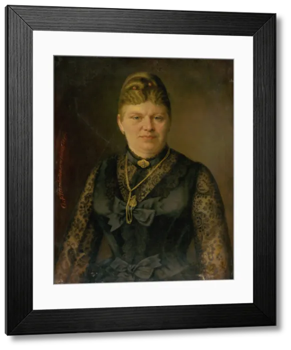 Framed Print : Portrait of a Woman, 1887. Creator: Georg Fleischmann Framed Print : Portrait of a Woman, 1887. Creator: Georg Fleischmann