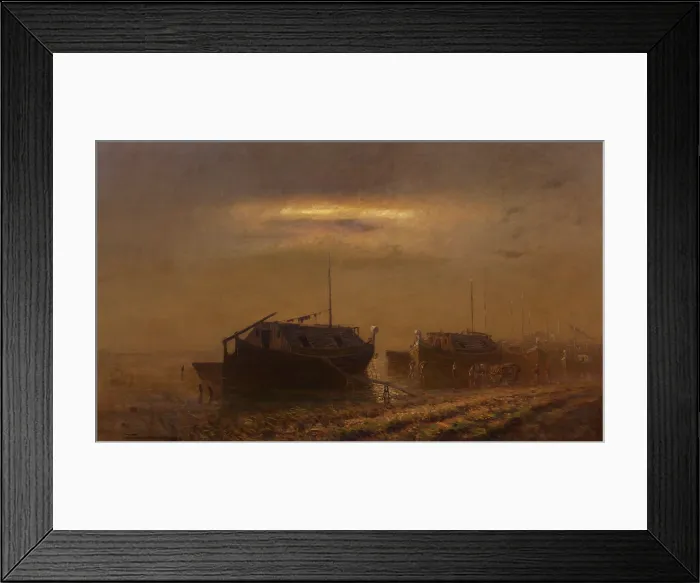 Framed Print : Boats on the Danube, 1905. Creator: Ferdinand Katona Framed Print : Boats on the Danube, 1905. Creator: Ferdinand Katona