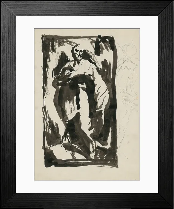 Framed Print : Sketch of a standing man, 1940-1944. Creator: Jan Novak Framed Print : Sketch of a standing man, 1940-1944. Creator: Jan Novak