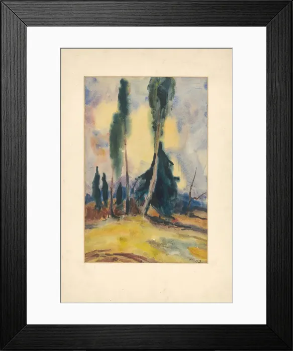 Framed Print : Three Trees on the Plain, 1929. Creator: Zolo Palugyay Framed Print : Three Trees on the Plain, 1929. Creator: Zolo Palugyay