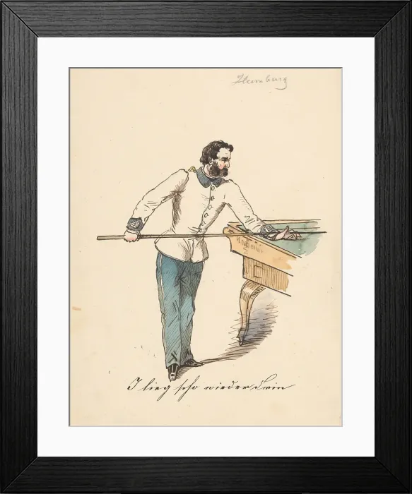 Framed Print : Billiards, 1850-1860. Creator: Friedrich Carl von Scheidlin Framed Print : Billiards, 1850-1860. Creator: Friedrich Carl von Scheidlin