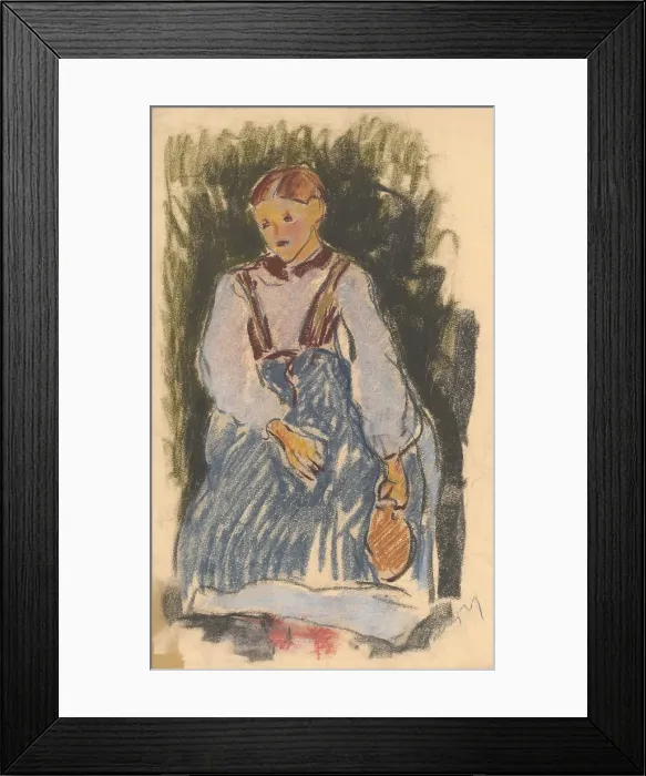 Framed Print : Girl with a jug, around 1930. Creator: Zolo Palugyay Framed Print : Girl with a jug, around 1930. Creator: Zolo Palugyay