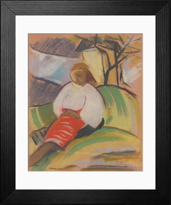 Framed Print : Girl in a red skirt, 1931. Creator: Zolo Palugyay Framed Print : Girl in a red skirt, 1931. Creator: Zolo Palugyay