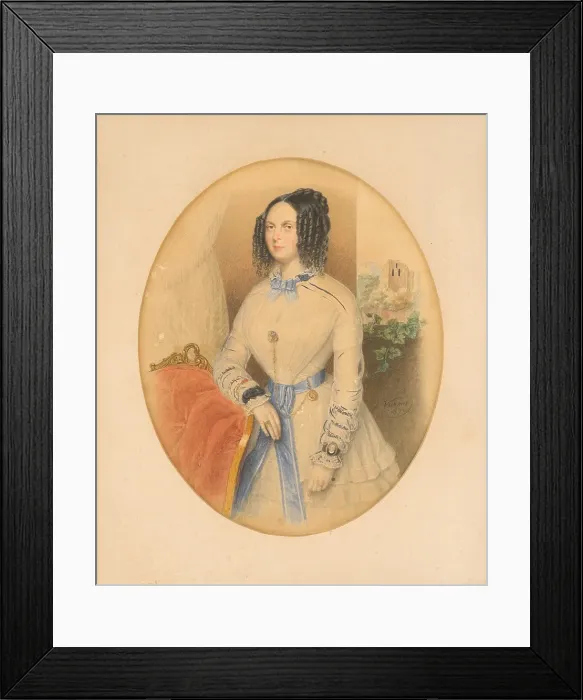 Framed Print : Portrait of a woman, 1844. Creator: Antonin Volkmer Framed Print : Portrait of a woman, 1844. Creator: Antonin Volkmer