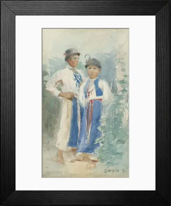 Framed Print : Children - costume study, 1919. Creator: Zdenka Vorlova-Vlckova Framed Print : Children - costume study, 1919. Creator: Zdenka Vorlova-Vlckova