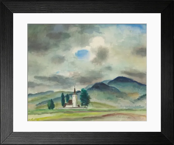 Framed Print : Landscape from the surroundings of Varin, 1946. Creator: Julius Schubert Framed Print : Landscape from the surroundings of Varin, 1946. Creator: Julius Schubert