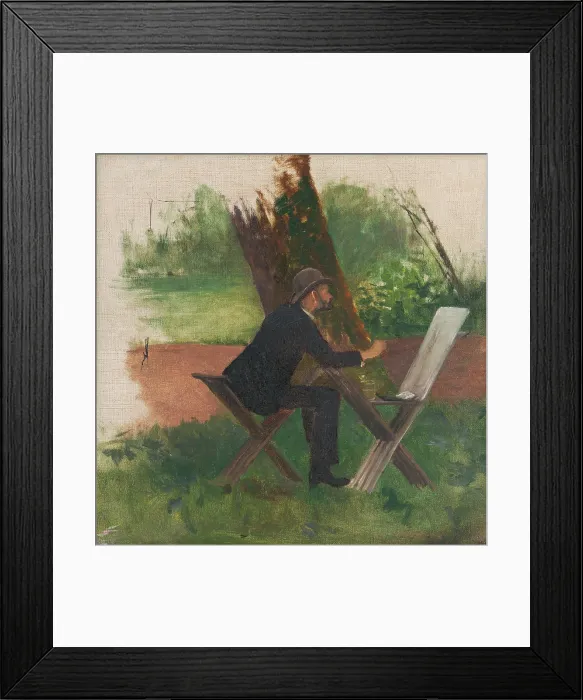Framed Print : The artist Mednyanszky painting en plein air, c1900. Creator: Ferdinand Katona Framed Print : The artist Mednyanszky painting en plein air, c1900. Creator: Ferdinand Katona