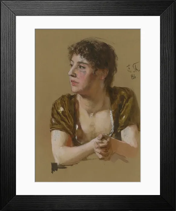 Framed Print : Study of a woman, 1886. Creator: Dominik Skutecky Framed Print : Study of a woman, 1886. Creator: Dominik Skutecky