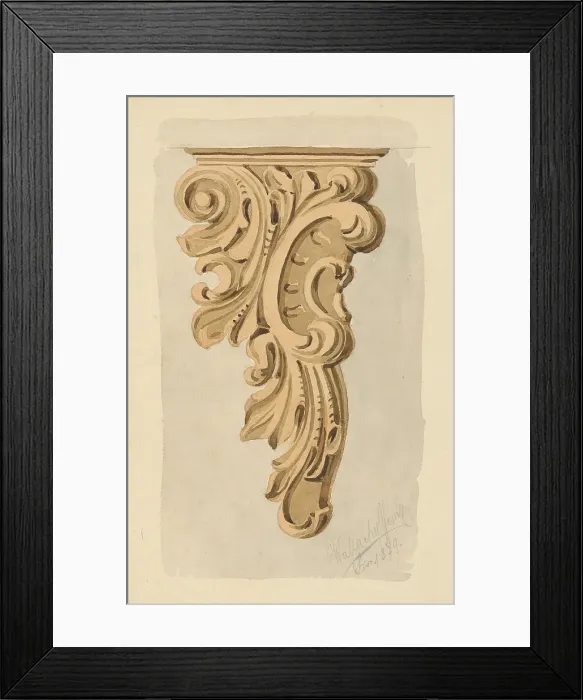 Framed Print : Study of ornamental decoration, 1879. Creator: Eugen Wallachy Framed Print : Study of ornamental decoration, 1879. Creator: Eugen Wallachy