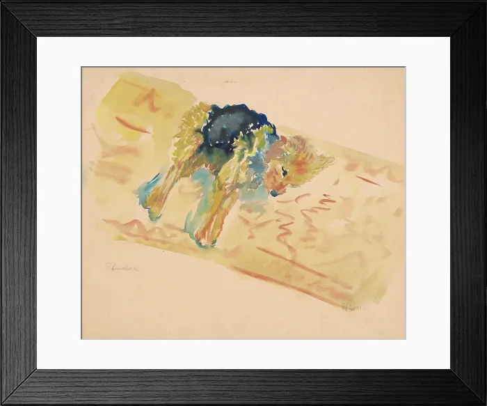 Framed Print : A reclining dog, 1940-1944. Creator: Arnold Peter Weisz-Kubincan Framed Print : A reclining dog, 1940-1944. Creator: Arnold Peter Weisz-Kubincan