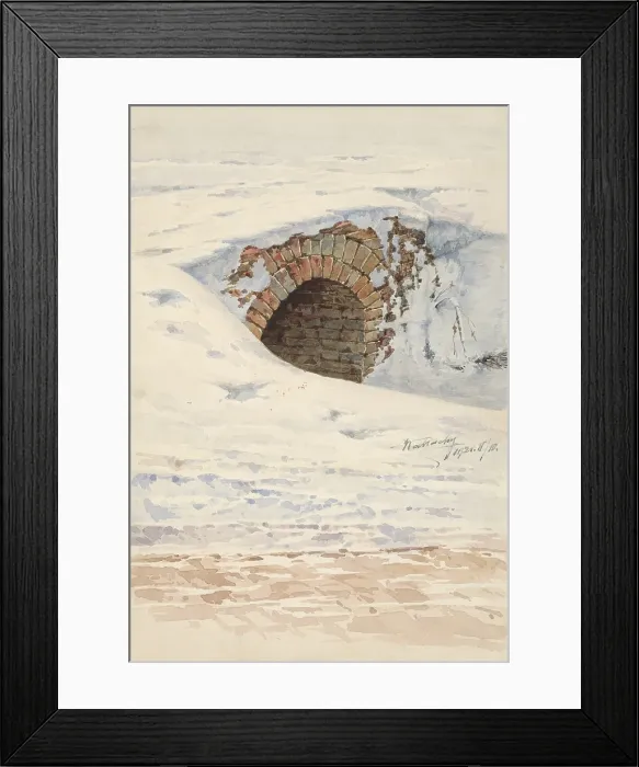 Framed Print : Old bridge in winter, 1921. Creator: Eugen Wallachy Framed Print : Old bridge in winter, 1921. Creator: Eugen Wallachy