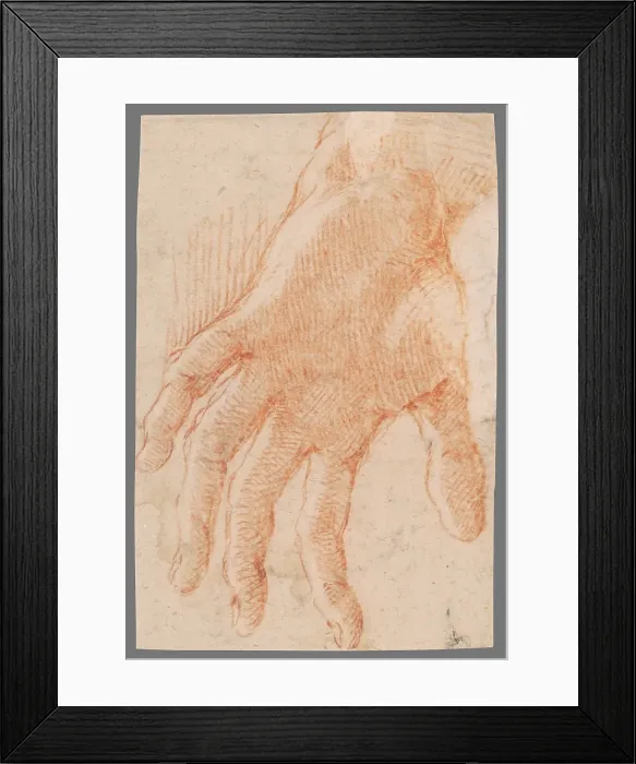 Framed Print : Study of a left hand, 1701 / 1800. Creator: Unknown Framed Print : Study of a left hand, 1701 / 1800. Creator: Unknown