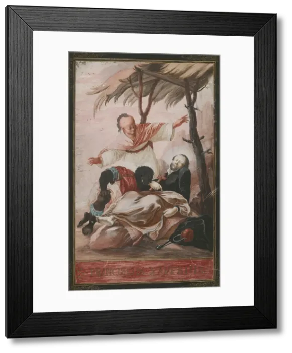 Framed Print : Death of St. Francis Xavier, 1700-1730. Creator: Unknown Framed Print : Death of St. Francis Xavier, 1700-1730. Creator: Unknown