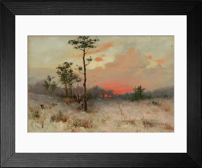 Framed Print : Sunset, 1901. Creator: Felician Moczik Framed Print : Sunset, 1901. Creator: Felician Moczik
