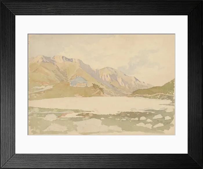 Framed Print : Kezmarska cottage above Belianske Tatras, 1875-1880. Creator: Eugen Wallachy Framed Print : Kezmarska cottage above Belianske Tatras, 1875-1880. Creator: Eugen Wallachy