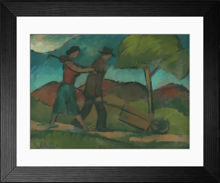 Framed Print : Returning from work, 1920-1924. Creator: Gejza Schiller Framed Print : Returning from work, 1920-1924. Creator: Gejza Schiller