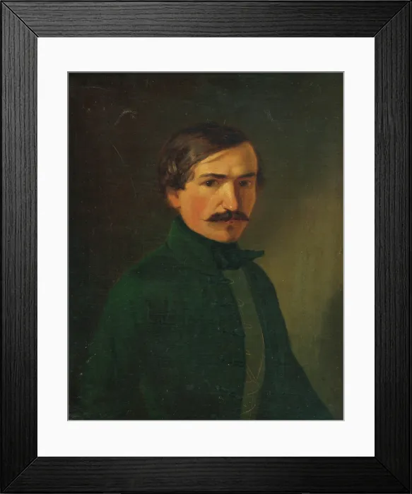 Framed Print : Self-portrait, 1855. Creator: Frantisek Klimkovic Framed Print : Self-portrait, 1855. Creator: Frantisek Klimkovic