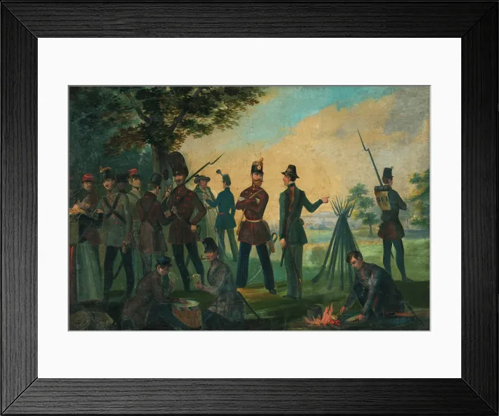 Framed Print : Resting on the march, 1846. Creator: Frantisek Klimkovic Framed Print : Resting on the march, 1846. Creator: Frantisek Klimkovic