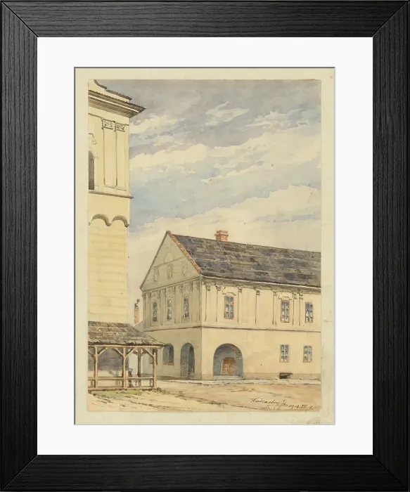Framed Print : At the bell tower in Spisska Sobota, 1913. Creator: Eugen Wallachy Framed Print : At the bell tower in Spisska Sobota, 1913. Creator: Eugen Wallachy
