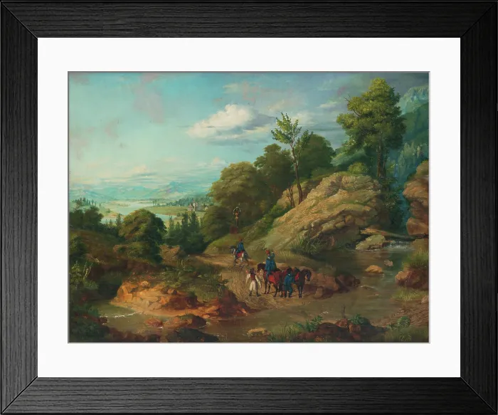 Framed Print : Hussars on patrol, 1850. Creator: Frantisek Klimkovic Framed Print : Hussars on patrol, 1850. Creator: Frantisek Klimkovic