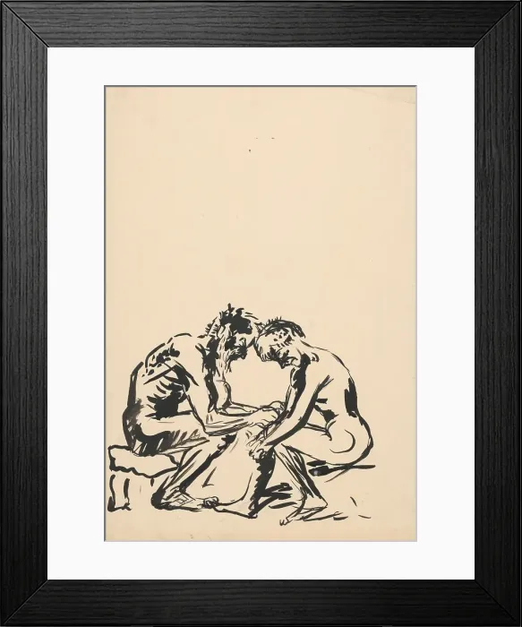 Framed Print : Two seated men, 1940-1944. Creator: Arnold Peter Weisz-Kubincan Framed Print : Two seated men, 1940-1944. Creator: Arnold Peter Weisz-Kubincan