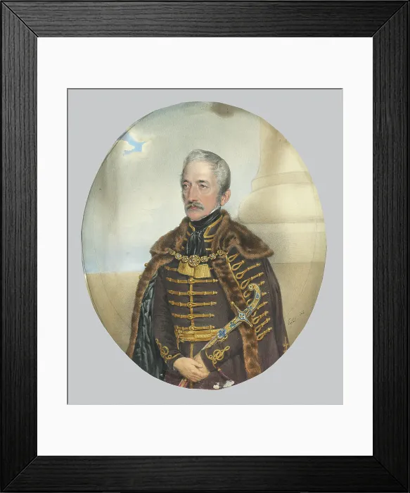 Framed Print : Portrait of a nobleman with a sword, 1842. Creator: Franz Eybl Framed Print : Portrait of a nobleman with a sword, 1842. Creator: Franz Eybl