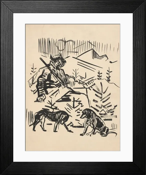 Framed Print : Resting hunter, 1940-1943. Creator: Arnold Peter Weisz-Kubincan Framed Print : Resting hunter, 1940-1943. Creator: Arnold Peter Weisz-Kubincan