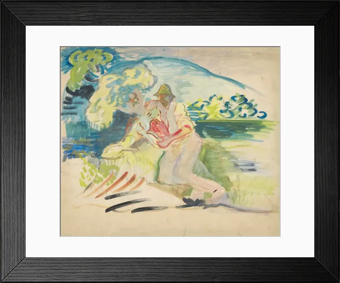 Framed Print : Man with a dog, 1940-1944. Creator: Arnold Peter Weisz-Kubincan Framed Print : Man with a dog, 1940-1944. Creator: Arnold Peter Weisz-Kubincan