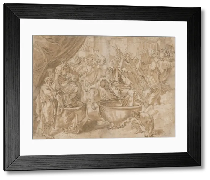 Framed Print : Scene of the torture of St. John on Patmos, 1501 / 1600. Creator: Unknown Framed Print : Scene of the torture of St. John on Patmos, 1501 / 1600. Creator: Unknown