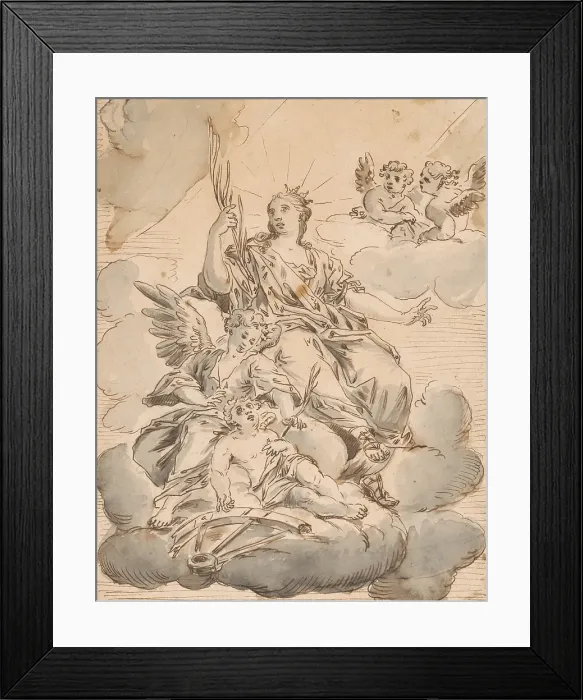 Framed Print : Madonna with angels on the clouds, 2nd half 18th century. Creator: Paul Troger Framed Print : Madonna with angels on the clouds, 2nd half 18th century. Creator: Paul Troger
