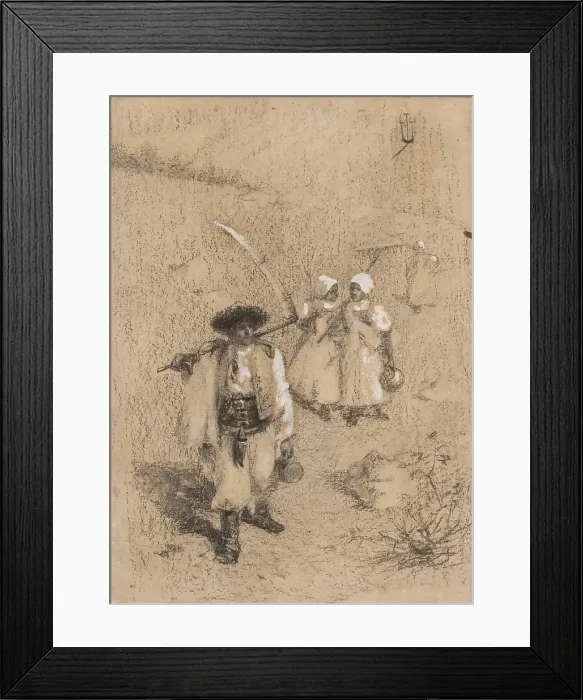 Framed Print : From the meadows - study for a painting, after 1900. Creator: Joza Uprka Framed Print : From the meadows - study for a painting, after 1900. Creator: Joza Uprka