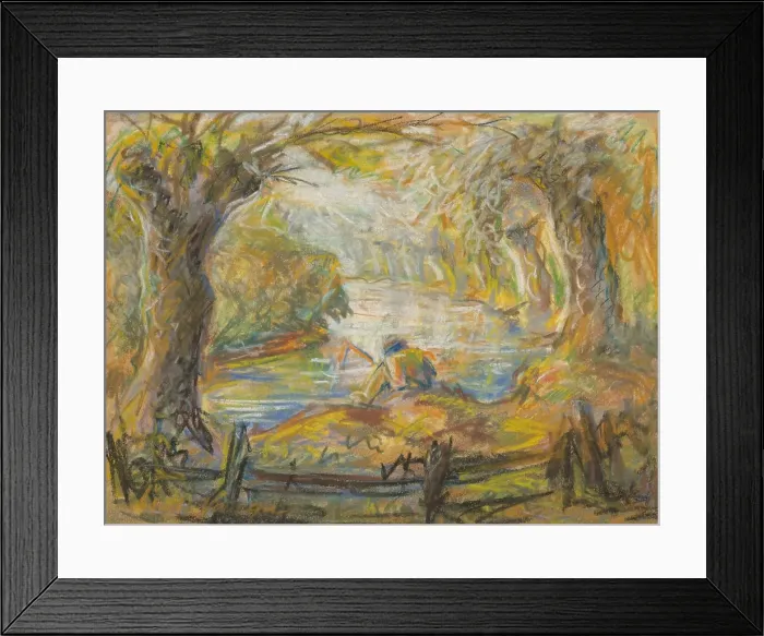 Framed Print : At the river, 1935-1945. Creator: Ludovit Varga Framed Print : At the river, 1935-1945. Creator: Ludovit Varga