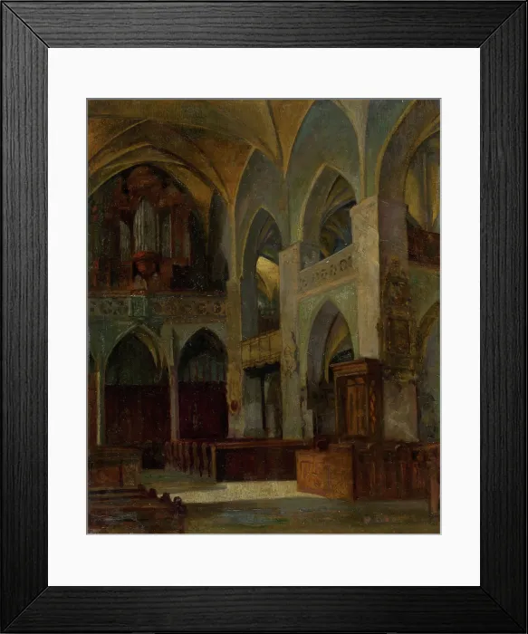 Framed Print : Interior of St. James Church in Levoca, 1910-1920. Creator: Florian Milan Framed Print : Interior of St. James Church in Levoca, 1910-1920. Creator: Florian Milan