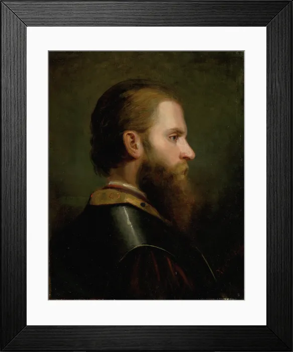 Framed Print : Head Study of a Man, around 1850. Creator: Friedrich von Amerling Framed Print : Head Study of a Man, around 1850. Creator: Friedrich von Amerling