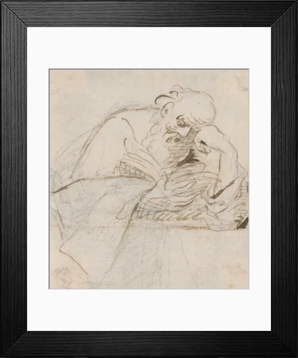 Framed Print : Reading saint, 1601 / 1700. Creator: Unknown