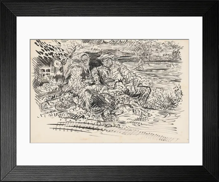 Framed Print : Poor family outside, 1940. Creator: Arnold Peter Weisz-Kubincan Framed Print : Poor family outside, 1940. Creator: Arnold Peter Weisz-Kubincan