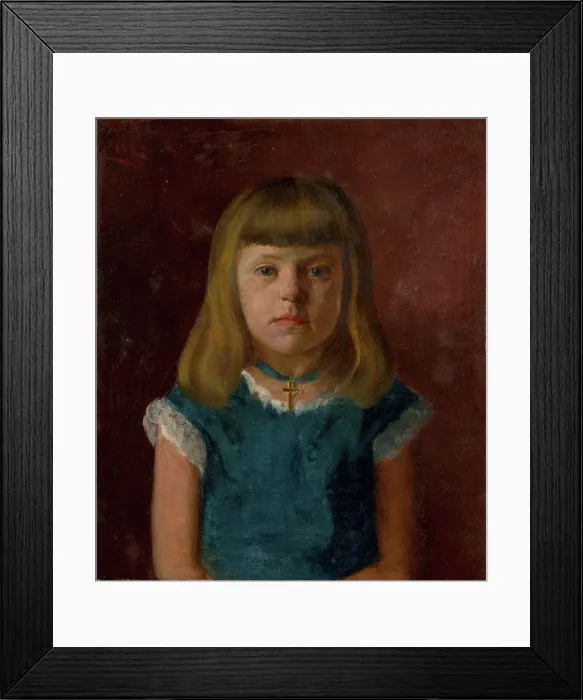Framed Print : Portrait of a girl, 1885. Creator: Ferdinand Katona Framed Print : Portrait of a girl, 1885. Creator: Ferdinand Katona