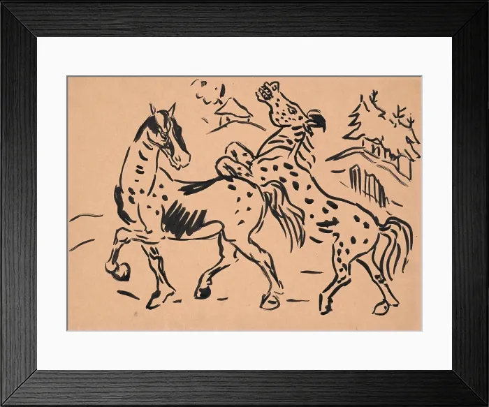 Framed Print : Horses, 1935-1940. Creator: Arnold Peter Weisz-Kubincan Framed Print : Horses, 1935-1940. Creator: Arnold Peter Weisz-Kubincan