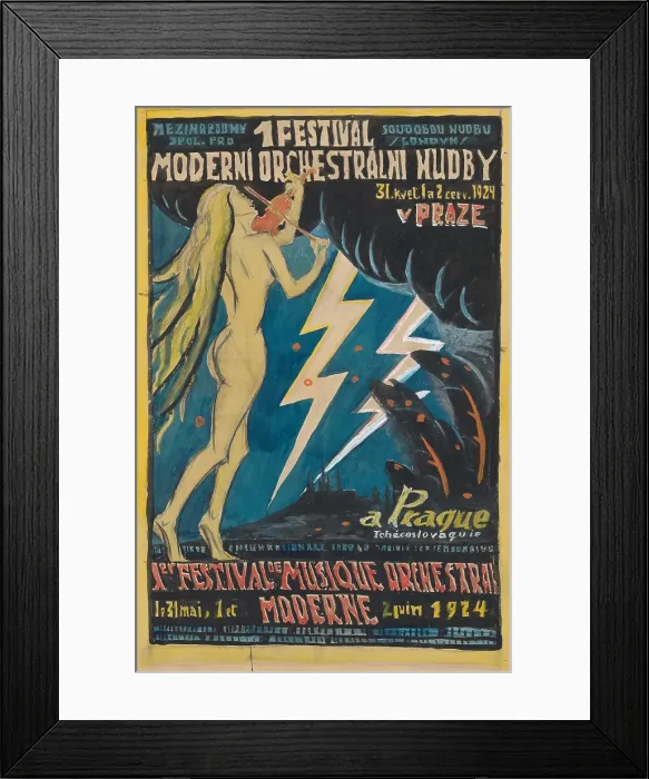 Framed Print : Poster for the 1st international festival of modern orchestral music, 1924. Creator: Jan Thain Framed Print : Poster for the 1st international festival of modern orchestral music, 1924. Creator: Jan Thain