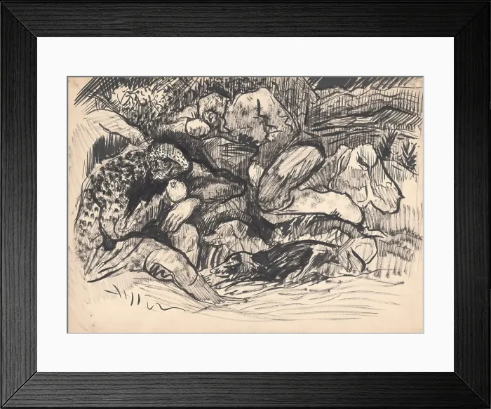 Framed Print : Resting men, 1940-1942. Creator: Arnold Peter Weisz-Kubincan Framed Print : Resting men, 1940-1942. Creator: Arnold Peter Weisz-Kubincan