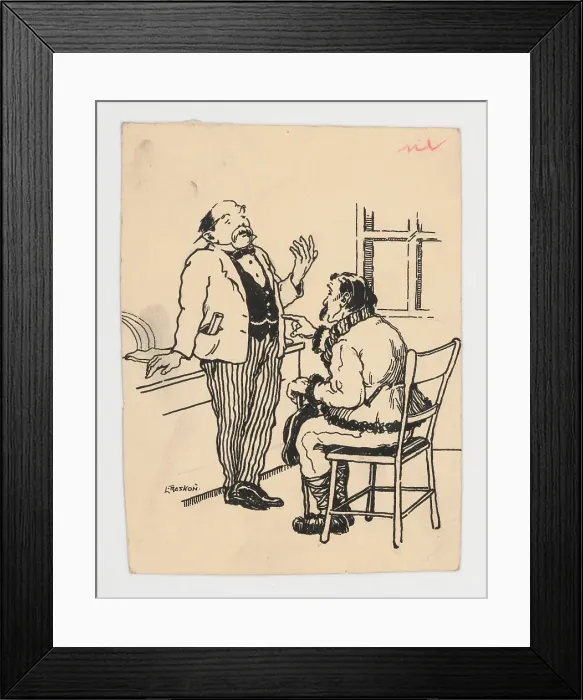 Framed Print : Lawyer with client, around 1920. Creator: Ladislav Treskon Framed Print : Lawyer with client, around 1920. Creator: Ladislav Treskon