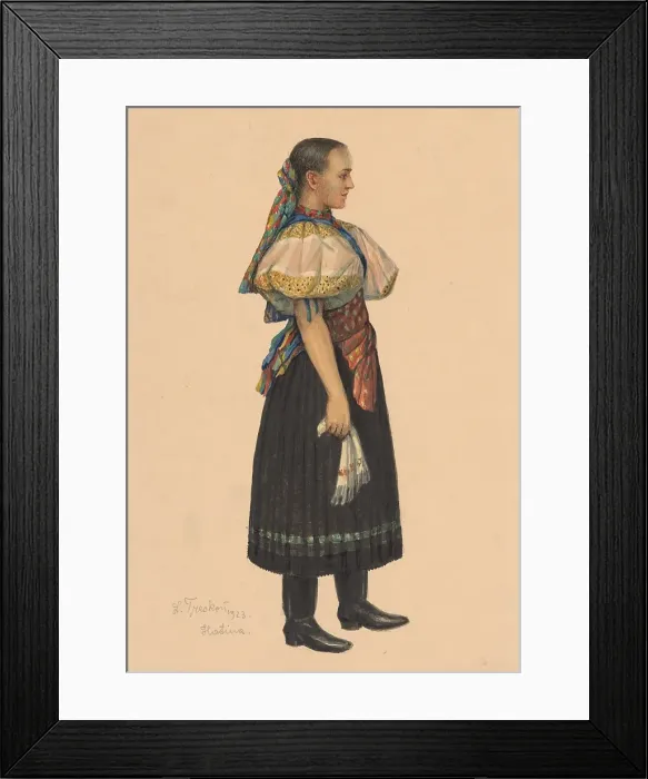 Framed Print : Study of a woman from Habina, 1923. Creator: Ladislav Treskon Framed Print : Study of a woman from Habina, 1923. Creator: Ladislav Treskon