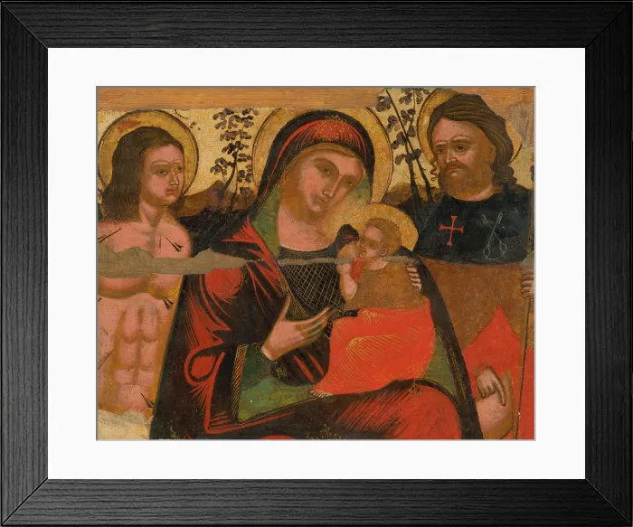 Framed Print : Madonna between St. Sebastian and Roch, 1750-1800. Creator: Unknown Framed Print : Madonna between St. Sebastian and Roch, 1750-1800. Creator: Unknown